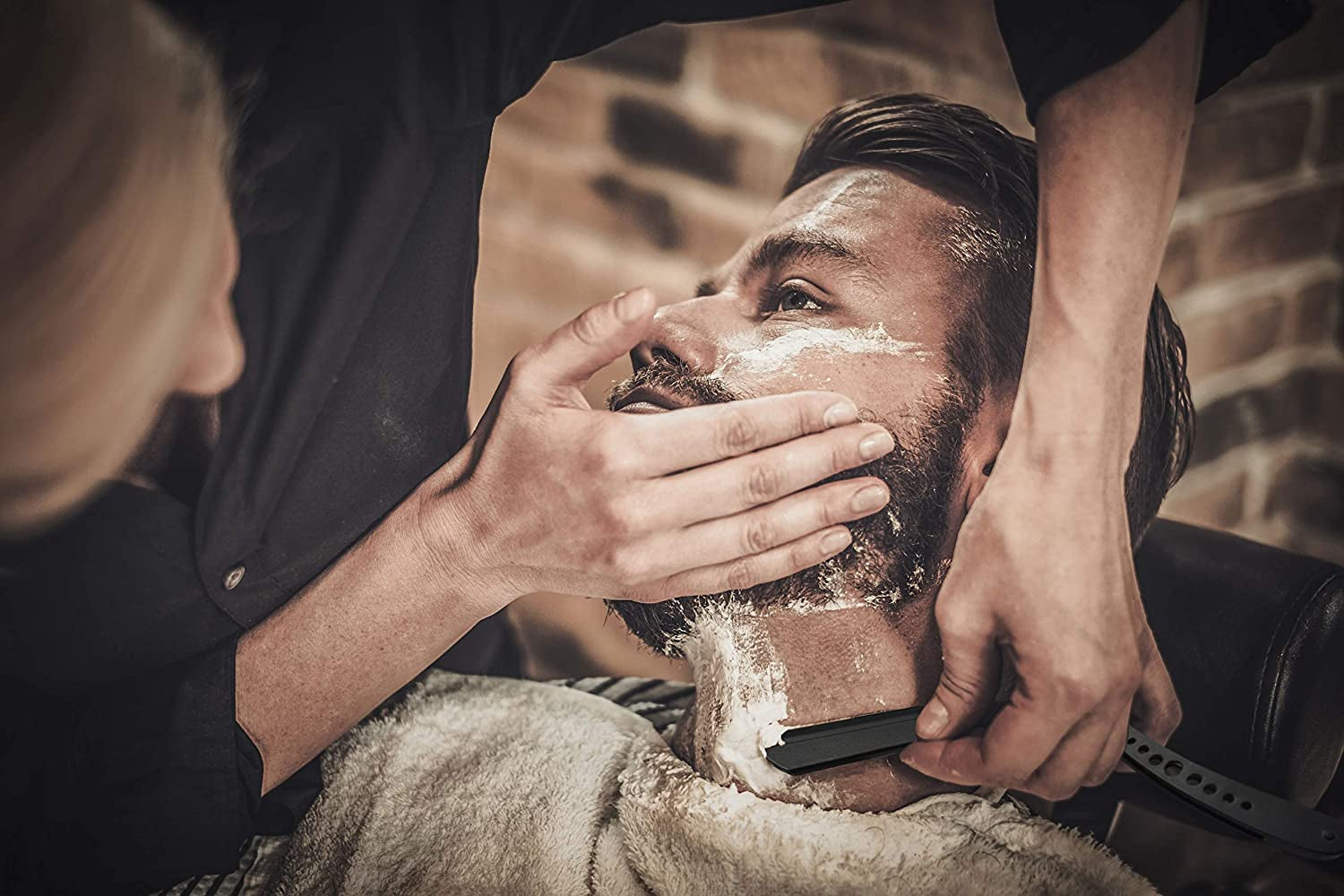 100 BLADES +  Professional Classic Straight Edge Barber Razor - Salon Quality Cut Throat Shavette